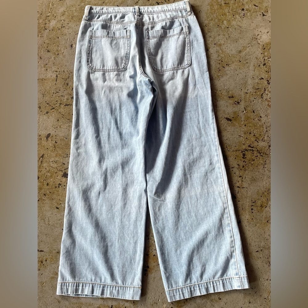 Wonderly Light Blue Wide-Leg 100% Cotton Jeans Size 10 Regular - Picture 6 of 7